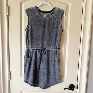 Heathered gray sporty sweatshirt dress by La Verde, small